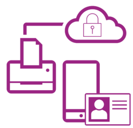 Icône réseau sécurisé violet