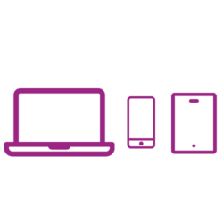 Ordinateur portable tablette icône violette