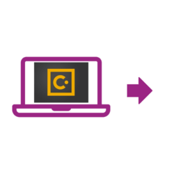 Icône ordinateur portable violette